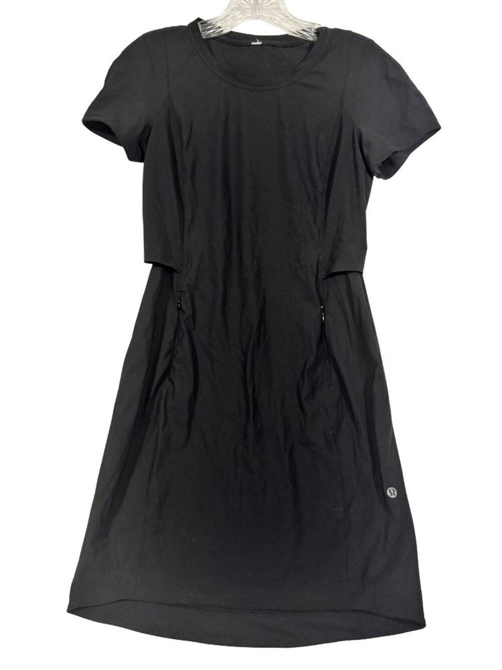 Lululemon &go Endeavor Mini Dress Short Sleeve Vented Black Active Size 2?
